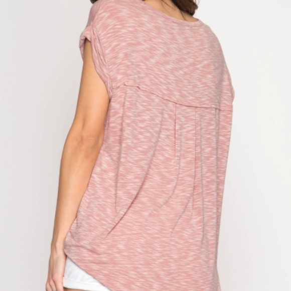 Heathered Pastel Pink Tee - Picture 3 of 5
